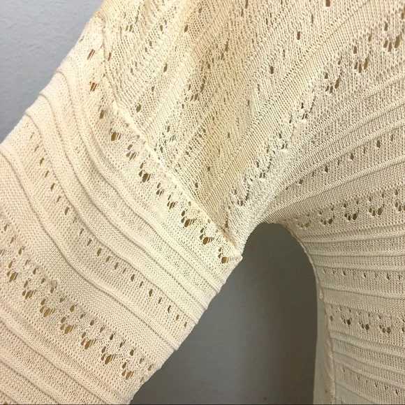 FENDI Bell Sleeve Tea Dye Knit Lace Cardigan 42 M